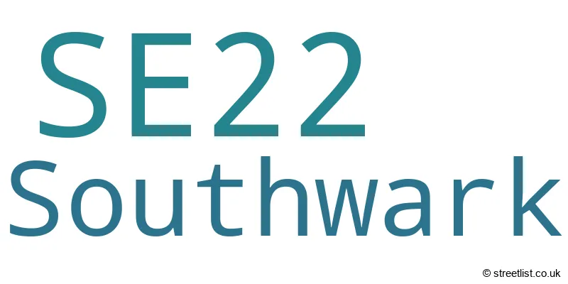 A word cloud for the SE22 postcode