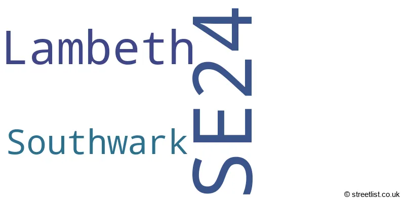 A word cloud for the SE24 postcode