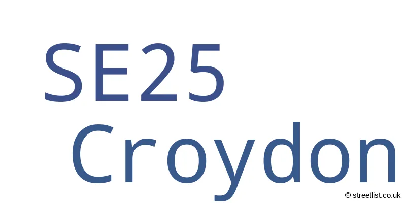 A word cloud for the SE25 postcode