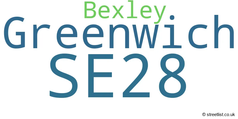 A word cloud for the SE28 postcode