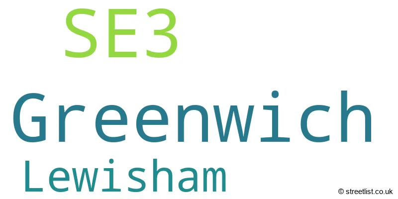 A word cloud for the SE3 postcode