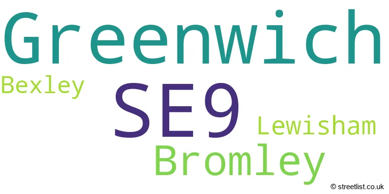 A word cloud for the SE9 postcode