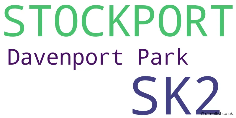 A word cloud for the SK2 postcode
