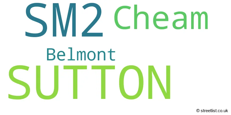 A word cloud for the SM2 postcode