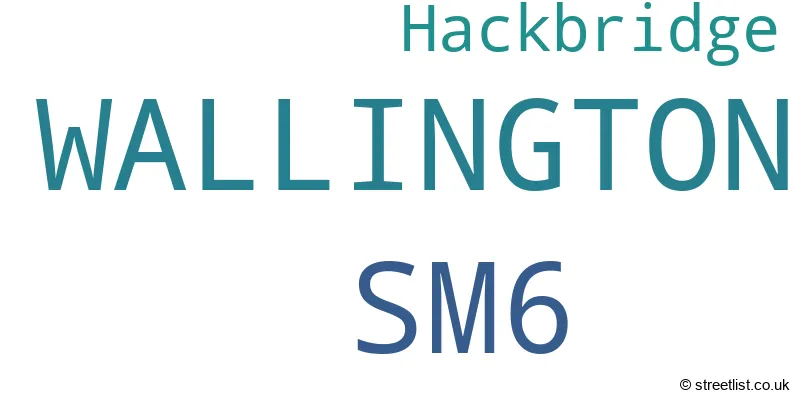 A word cloud for the SM6 postcode