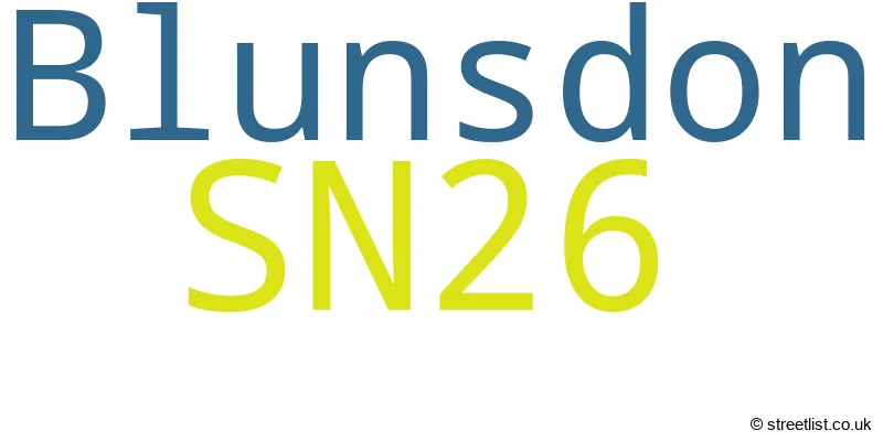 A word cloud for the SN26 postcode