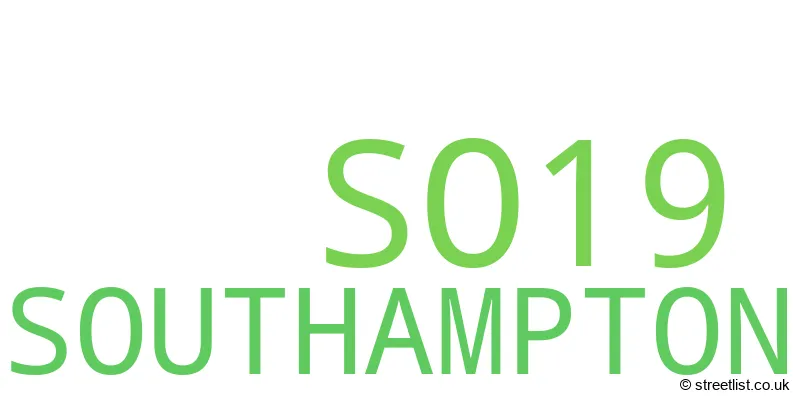 A word cloud for the SO19 postcode