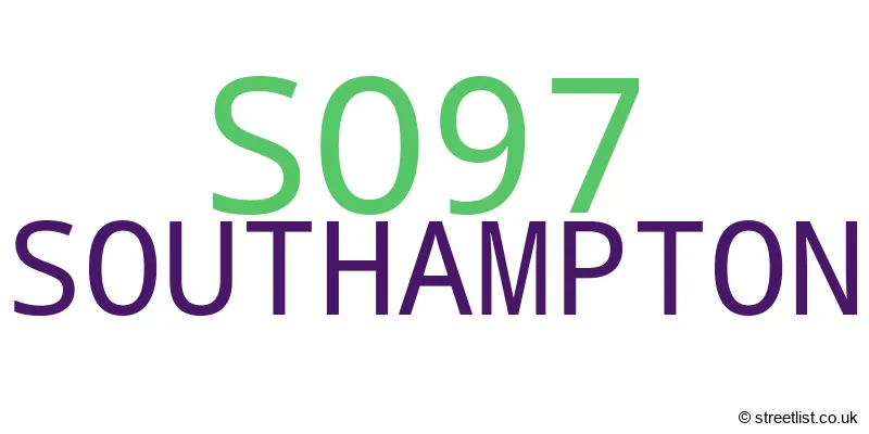 A word cloud for the SO97 postcode