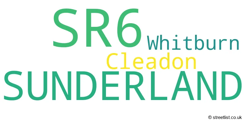 A word cloud for the SR6 postcode