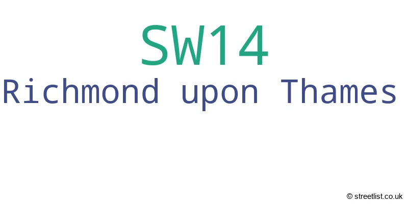A word cloud for the SW14 postcode