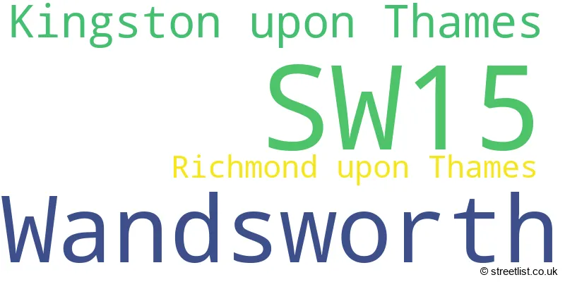 A word cloud for the SW15 postcode