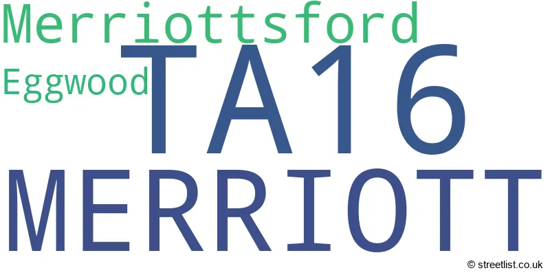 A word cloud for the TA16 postcode