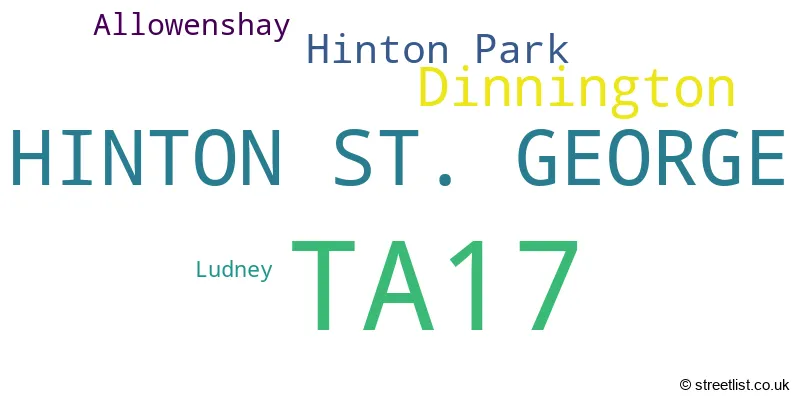 A word cloud for the TA17 postcode