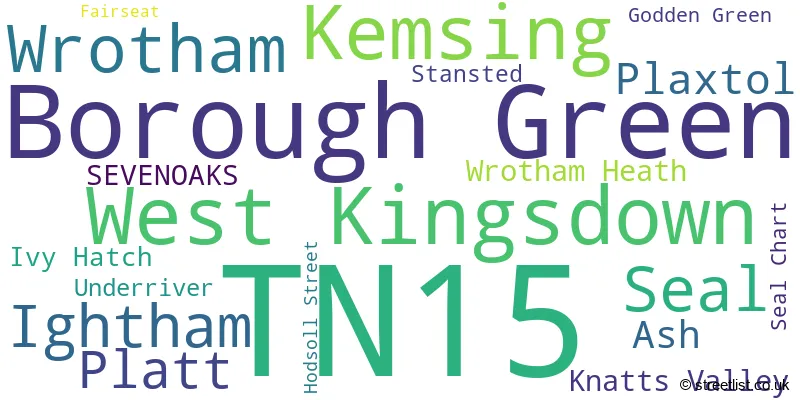 A word cloud for the TN15 postcode