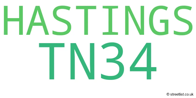 A word cloud for the TN34 postcode