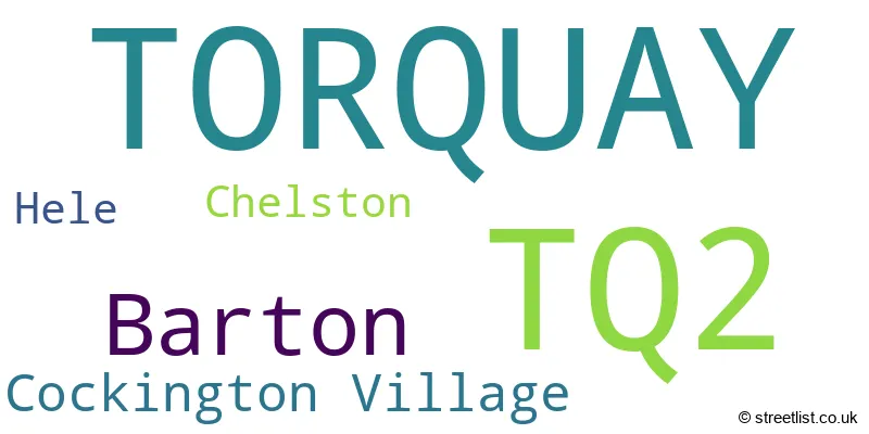 A word cloud for the TQ2 postcode
