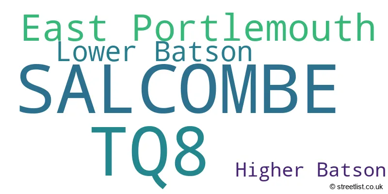 A word cloud for the TQ8 postcode