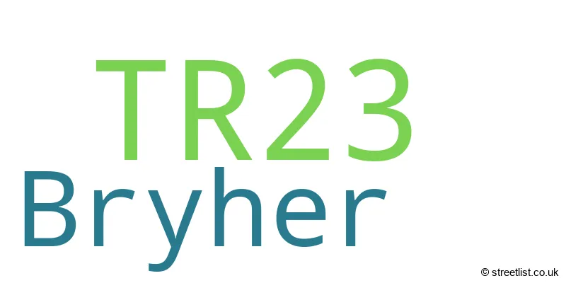A word cloud for the TR23 postcode