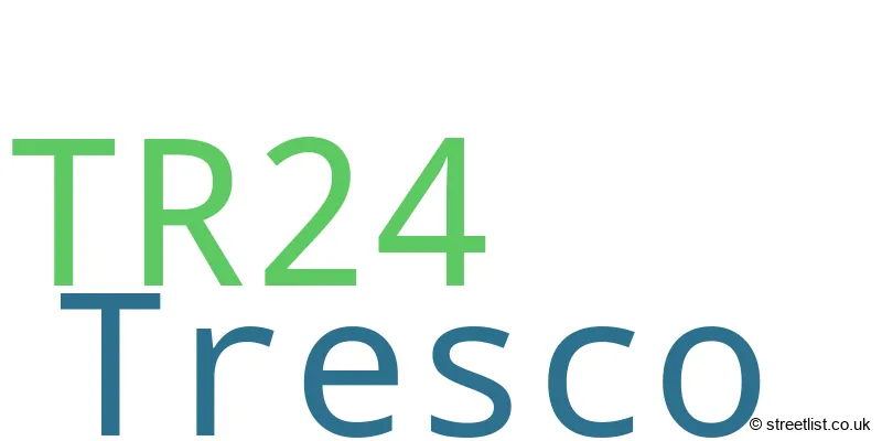 A word cloud for the TR24 postcode