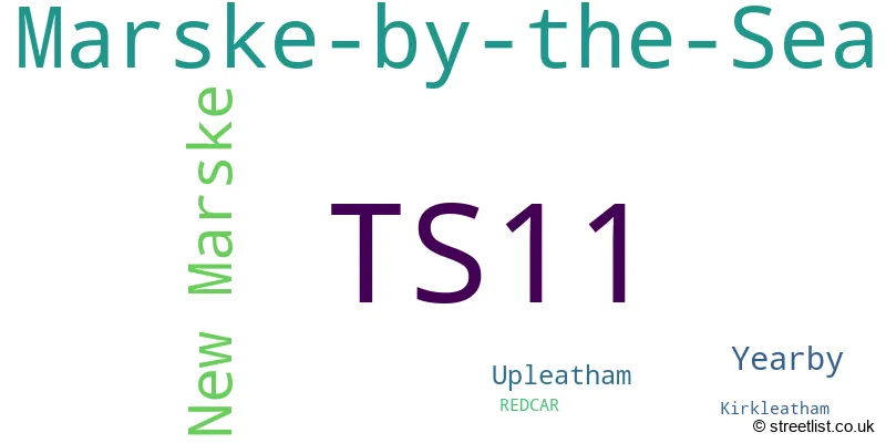A word cloud for the TS11 postcode