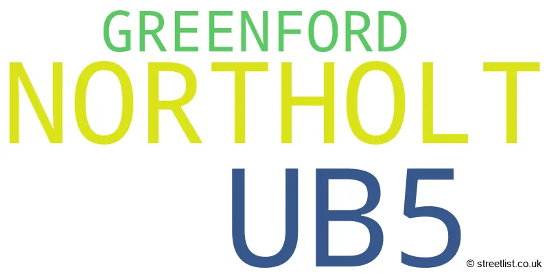 A word cloud for the UB5 postcode
