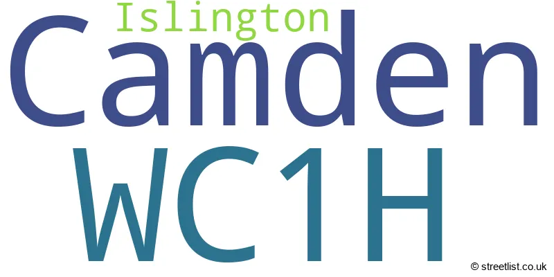 A word cloud for the WC1H postcode