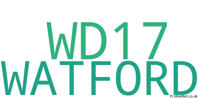A word cloud for the WD17 postcode