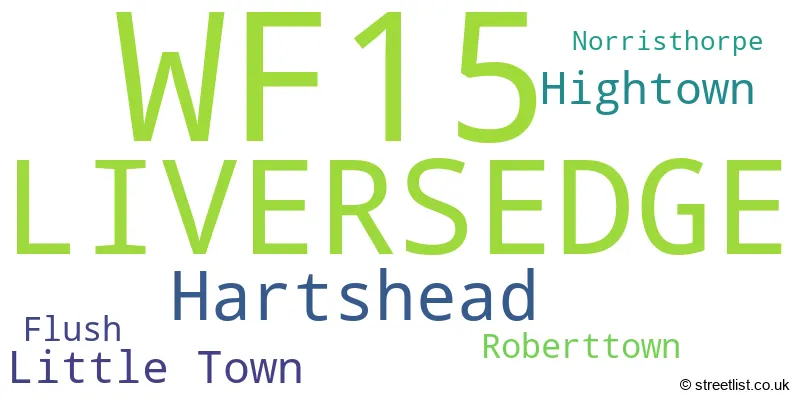 A word cloud for the WF15 postcode
