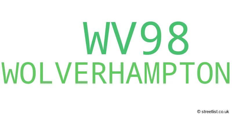 A word cloud for the WV98 postcode