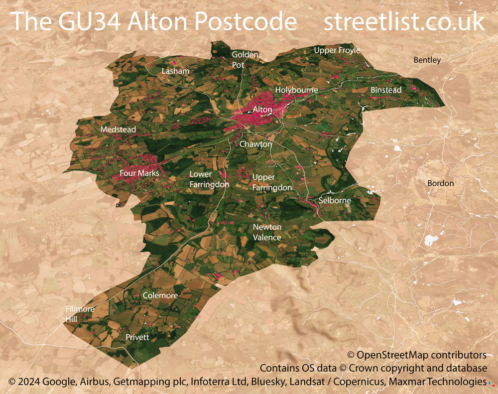 Map of The GU35 Postcode