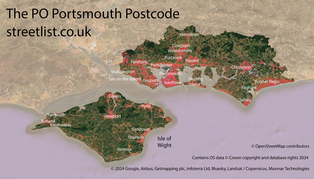 Map of The PO Postcode