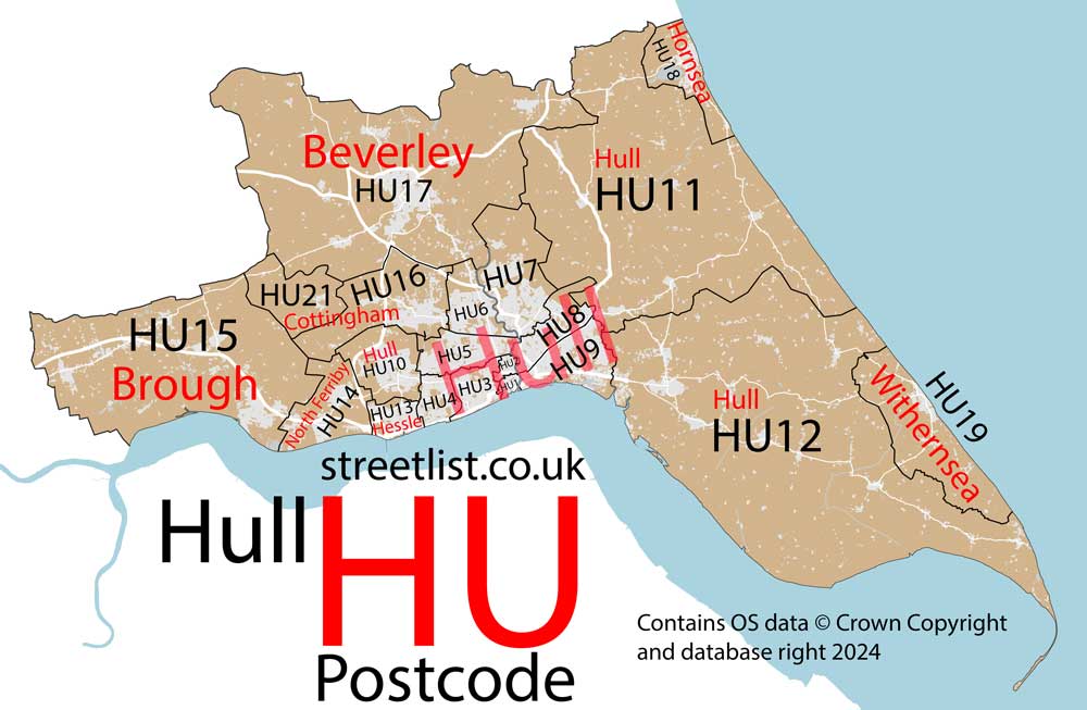 Detailed map of the H Postcode Area