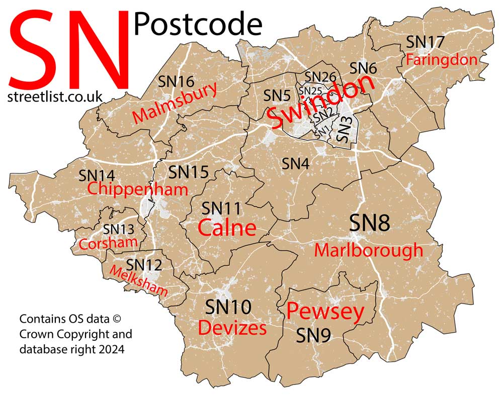 Detailed map of SN York Postcode Area