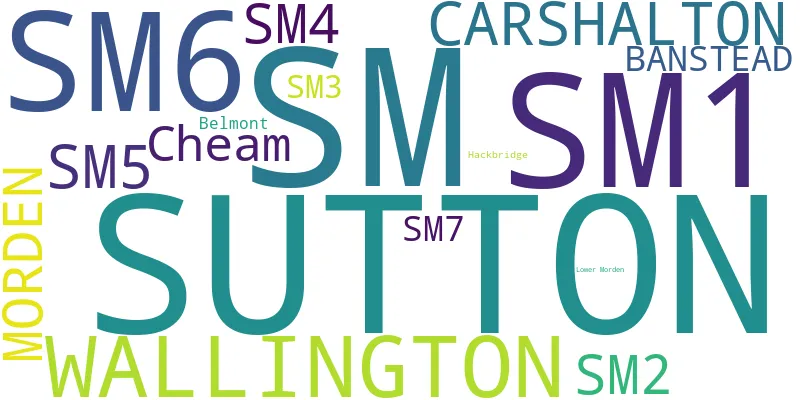 A word cloud for the SM postcode area