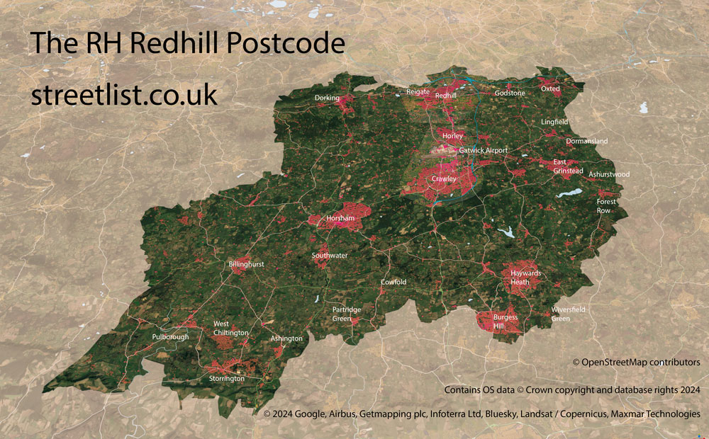 RH Redhill Postcode Original Numbering