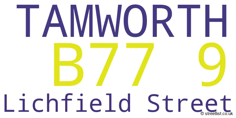 A word cloud for the B77 9 postcode