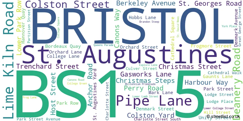 A word cloud for the BS1 5 postcode