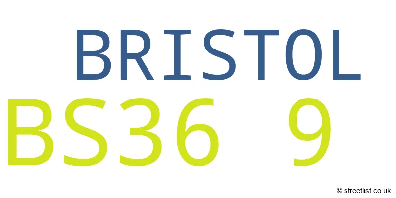 A word cloud for the BS36 9 postcode