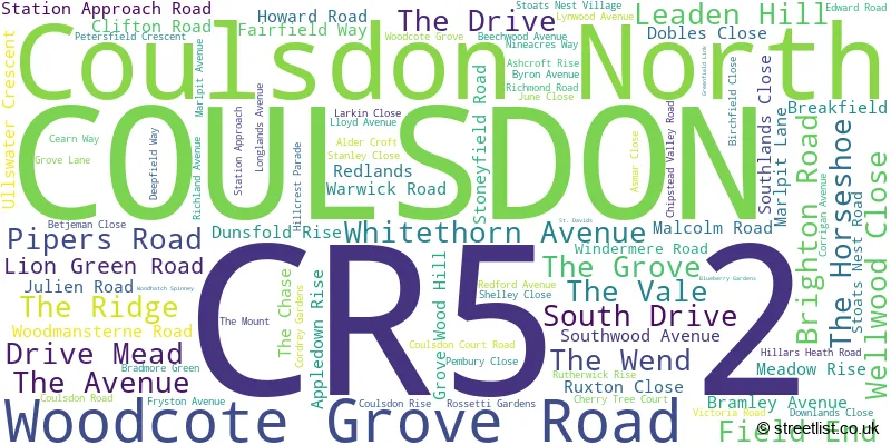 A word cloud for the CR5 2 postcode