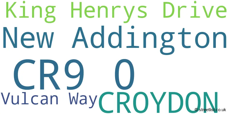 A word cloud for the CR9 0 postcode
