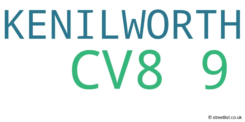 A word cloud for the CV8 9 postcode
