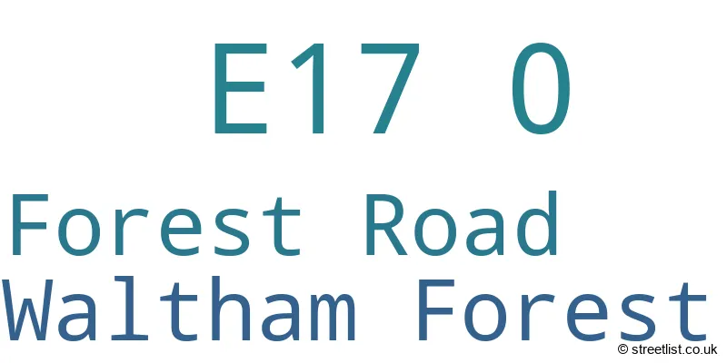 A word cloud for the E17 0 postcode