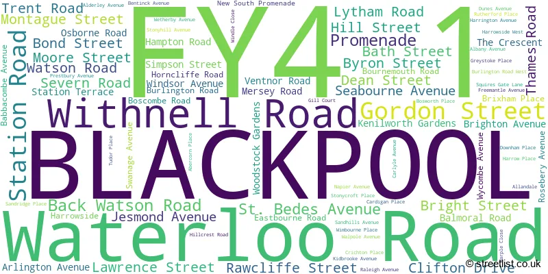 A word cloud for the FY4 1 postcode