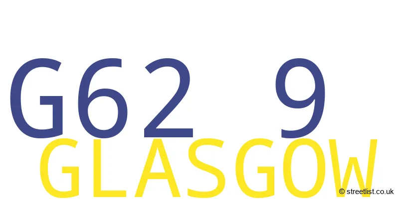 A word cloud for the G62 9 postcode