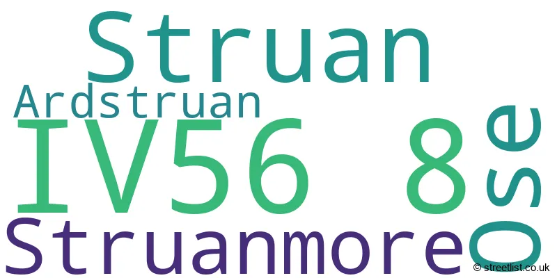 A word cloud for the IV56 8 postcode