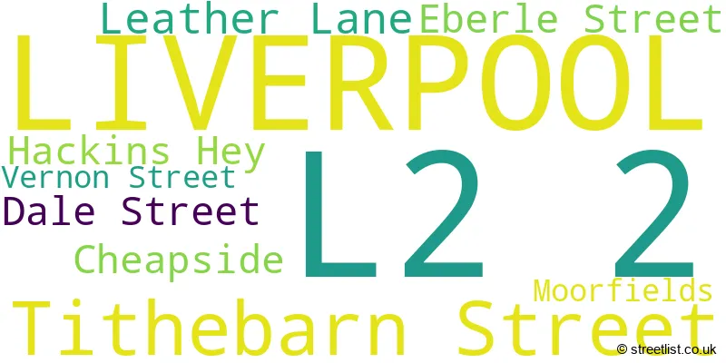 A word cloud for the L2 2 postcode