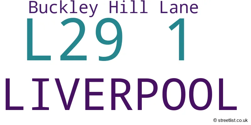 A word cloud for the L29 1 postcode