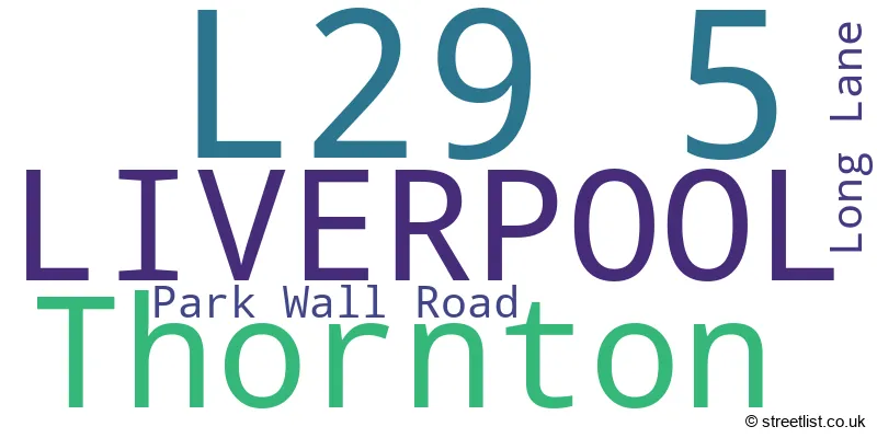 A word cloud for the L29 5 postcode