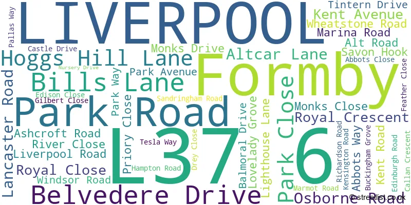 A word cloud for the L37 6 postcode