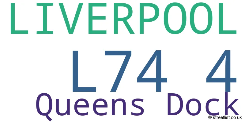 A word cloud for the L74 4 postcode